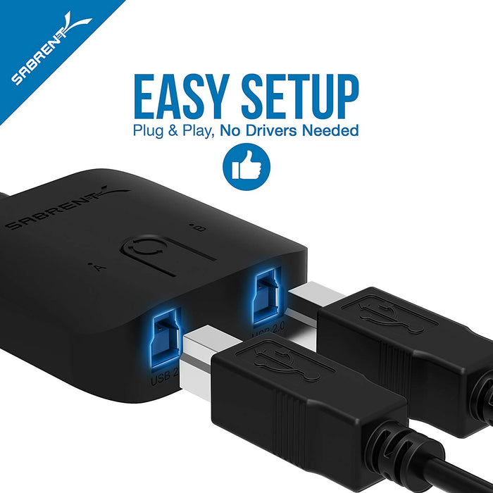 Sabrent USB 3.0 Sharing Switch for Multiple Computers and Peripherals LED Device Indicators