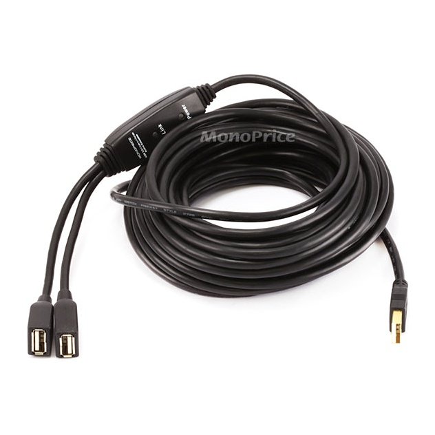 10m 2 Port USB 2.0 Male to A Female Active Extension / Repeater Cable