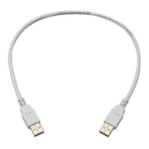 45cm USB 2.0 to A Male 28/24AWG Cable Gold Plated - WHITE
