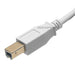 45cm USB 2.0 A to B Male 28/24AWG Cable Gold Plated - WHITE