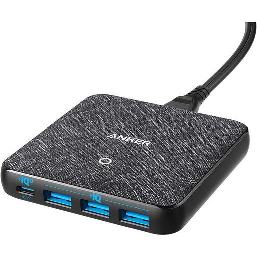 Anker PowerPort Atom III Slim with a 45W USB C Port, for MacBook, USB C Laptops, iPad Pro, iPhone, Galaxy, Pixel and More - Black Fabric