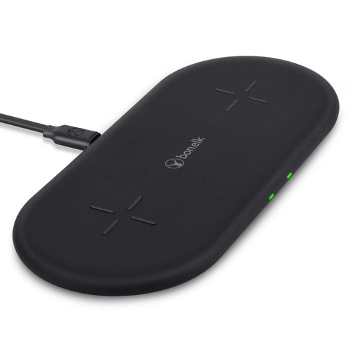 Bonelk USB-C Dual Wireless Fast Charge Qi Pad - Black