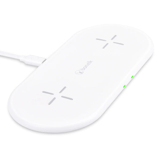 Bonelk USB-C Dual Wireless Fast Charge Qi Pad - White