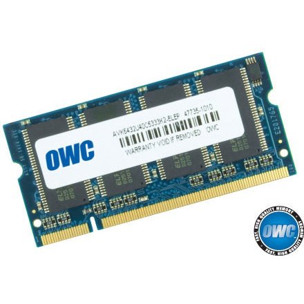 1.0GB 1 x 1.0GB OWC PC2700 DDR 333MHz SO-DIMM 200 Pin RAM