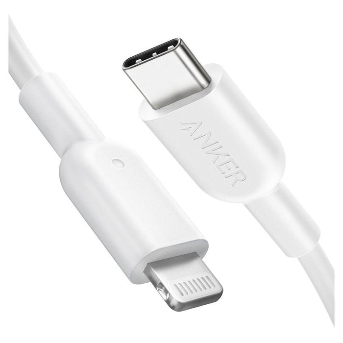 Anker USB-C to Lightning Apple MFi Certified Cable, Powerline II all iPhone models Supports Power Delivery for Use with Type C Chargers , 0.9 m - White