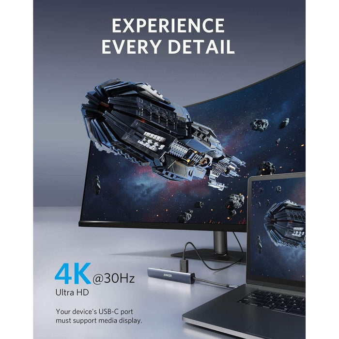 Anker PowerExpand 6 - in - 1 - USB C Hub, USB C PD Ethernet Hub with 65W Power Delivery, 4K HDMI, 1Gbps Ethernet, USB - C Data Port, 2 USB 3.0 Data Ports - Macfixit Australia