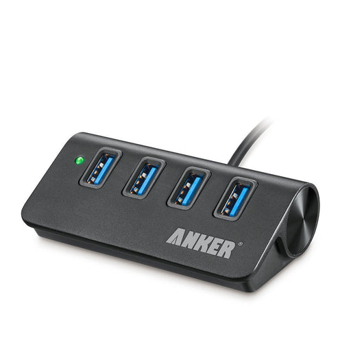 Anker® USB 3.0 4 - Port Portable Aluminum Hub with 2 - Foot USB 3.0 Cable (Carbon) - Macfixit Australia