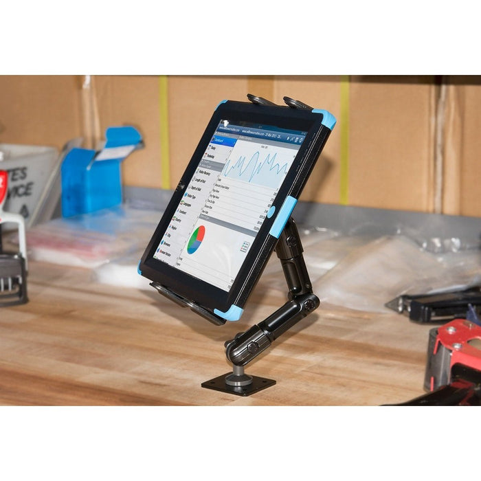 Arkon Heavy Duty Tablet Wall Mount with 8 inch Arm and AMPS Drill Base for iPad Air iPad Pro iPad 4 3 2 Galaxy Note 10.1 - Black - Macfixit Australia