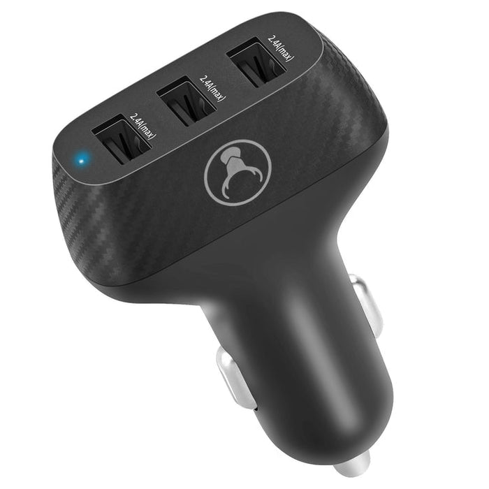 Bonelk Carbon Series Car Charger - 3 x USB - A, 36W - Black - Macfixit Australia