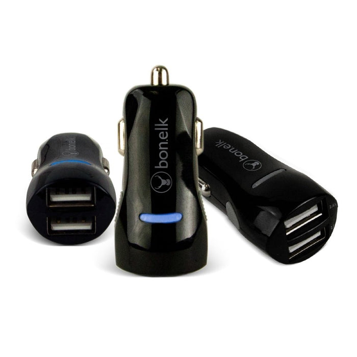Bonelk Dual USB Car Charger - Black - Macfixit Australia