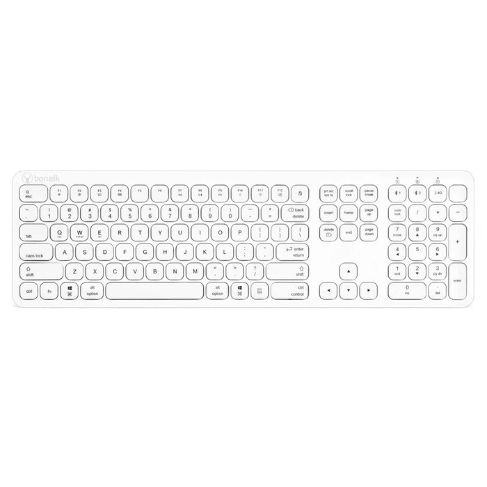 Bonelk KM - 447 Slim Wireless Keyboard and Mouse Combo (Mac - Win - iOS - Android) - White - Macfixit Australia