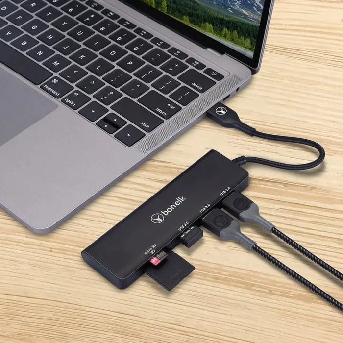 Bonelk Long - Life USB - A 5 - in - 1 Multiport Hub - Black - Macfixit Australia