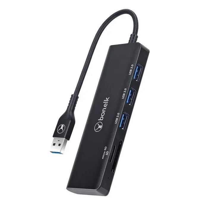 Bonelk Long - Life USB - A 5 - in - 1 Multiport Hub - Black - Macfixit Australia