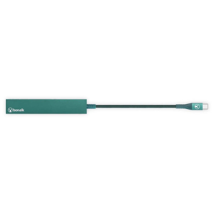Bonelk Long - Life USB - C To 4 Port USB 3.0 Slim Hub (Green) - Macfixit Australia