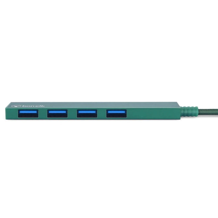 Bonelk Long - Life USB - C To 4 Port USB 3.0 Slim Hub (Green) - Macfixit Australia