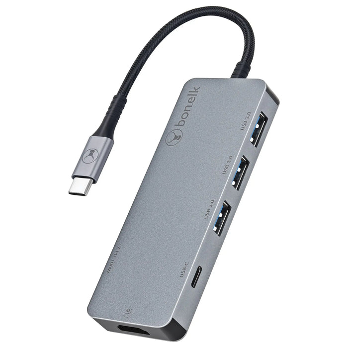 Bonelk Long - Life USB - C to 6 - in - 1 Multiport Hub - Space Grey - Macfixit Australia