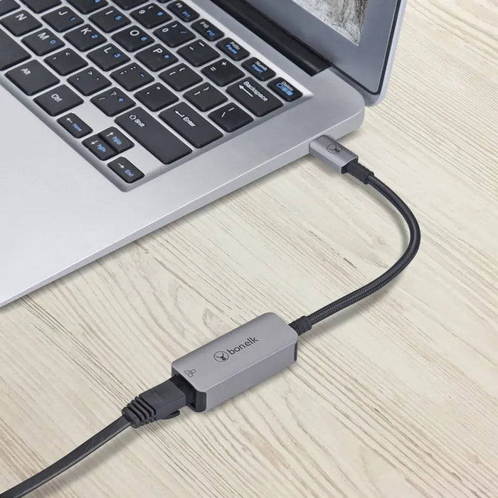 Bonelk Long - Life USB - C to Gigabit Ethernet Adapter - 15cm - Space Grey - Macfixit Australia