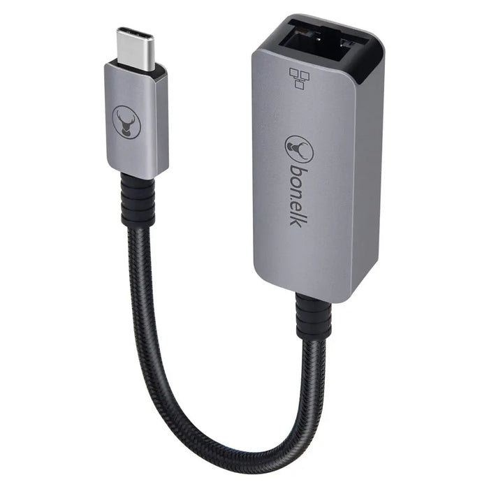 Bonelk Long - Life USB - C to Gigabit Ethernet Adapter - 15cm - Space Grey - Macfixit Australia
