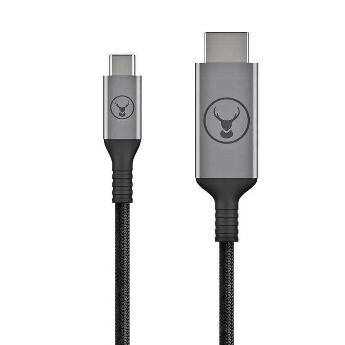 Bonelk USB - C to HDMI Long Life Cable (Black - Space Grey) - 2.5 m - Macfixit Australia