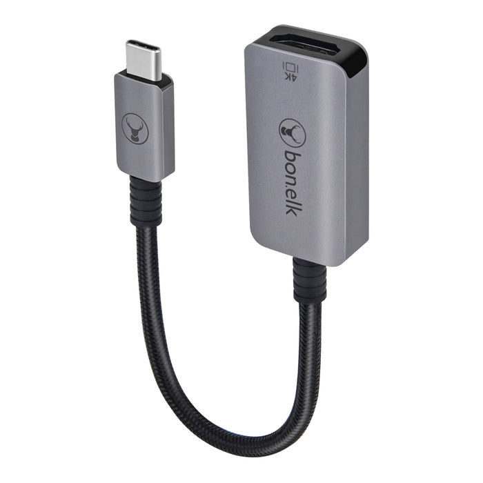 Bonelk Long-Life USB-C to 4K HDMI Adapter 15cm - Space Grey