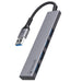 Bonelk Long-Life USB-A to 4 Port USB 3.0 Slim Hub - Space Grey