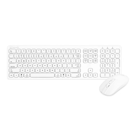 Bonelk KM-447 Slim Wireless Keyboard and Mouse Combo Mac-Win-iOS-Android - White