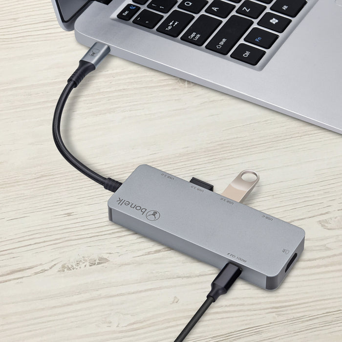 Bonelk Long-Life USB-C to 6-in-1 Multiport Hub - Space Grey