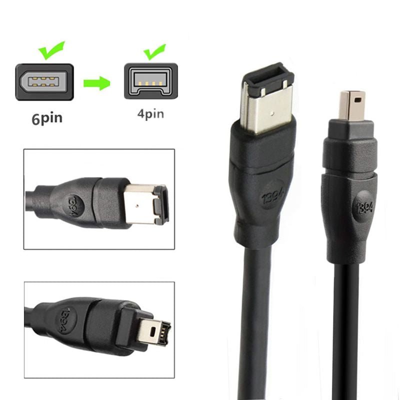 FireWire iLink DV Cable 6P-4P M/M - 1.8m (BLACK) IEEE-1394 - Macfixit ...
