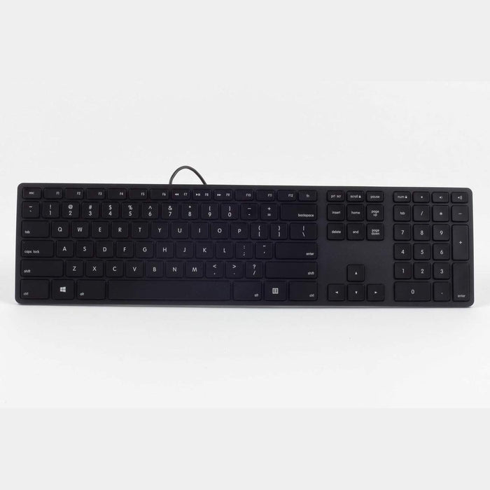 Matias RGB Backlit Wired Aluminum Keyboard for PC - Black