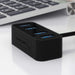 Sabrent 4-Port USB-C to USB 3.0 Mini Portable Hub - Black