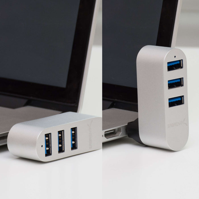 Sabrent Premium 3-Port Aluminum USB 3.0 Rotatable Hub