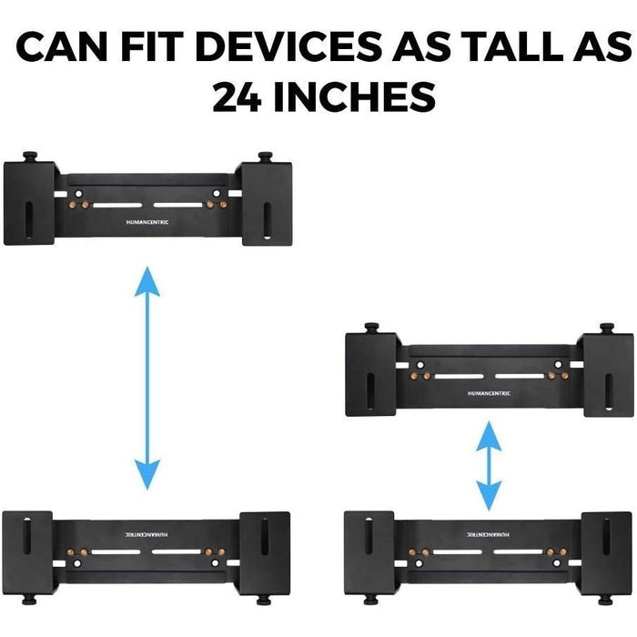 HumanCentric Adjustable Device Wall Mount | DVD Players, Cable Boxes, Receivers, Set Top Box and Other A - V Equipment - Black - Macfixit Australia