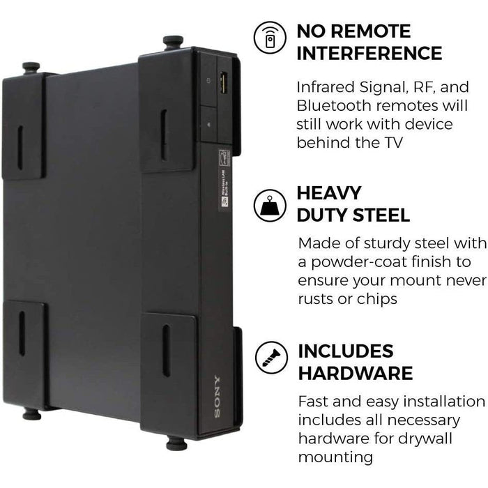 HumanCentric Adjustable Device Wall Mount | DVD Players, Cable Boxes, Receivers, Set Top Box and Other A - V Equipment - Black - Macfixit Australia