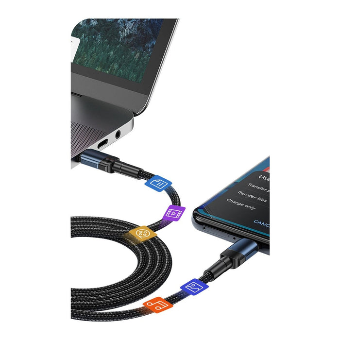 USB 2.0 USB-C Male to USB-C Male Charging Cable for Macbook Pro, Macbook Air and iPad Pro - Black - 2 m