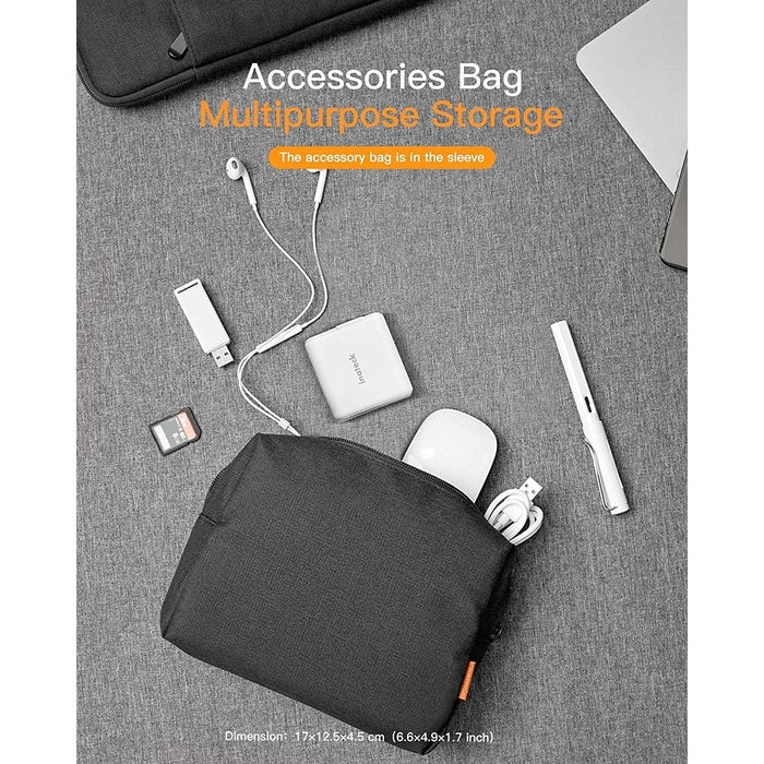 Inateck 13 - 13.5” Laptop Sleeve Carrying Case Compatible with MacBook Air 2012 - 2017, MacBook Pro 14 M1 2021,MacBook Pro 2012 - 2015, 13.5 Surface Laptop4 - 3 with Accessory Pouch - Black - Macfixit Australia