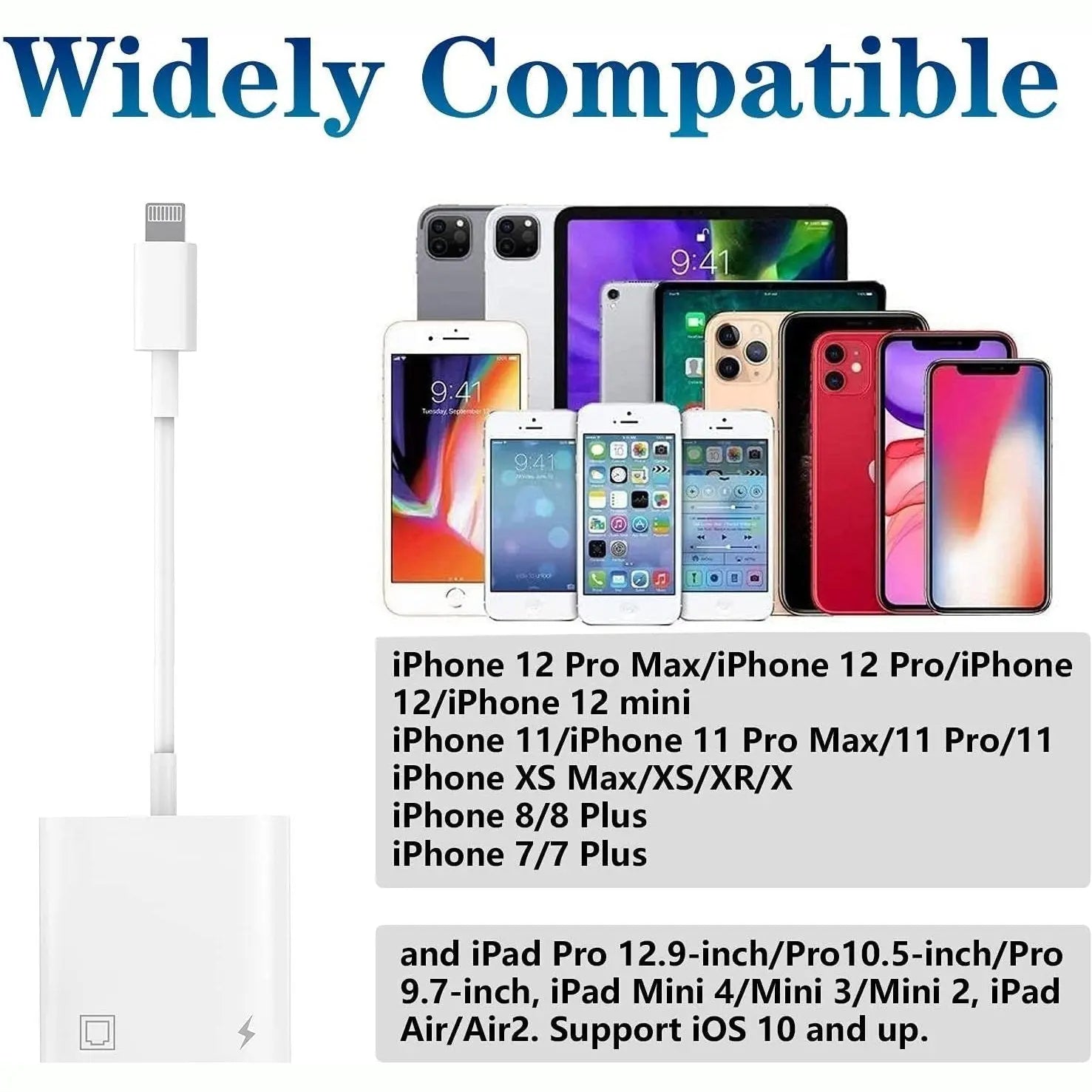Lightning to Ethernet Adapter, RJ45 Ethernet LAN Network Adapter with ...