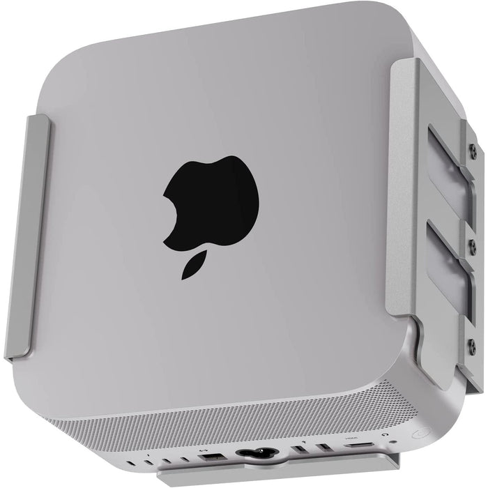 Mac Studio Mount, Aluminium Desktop, Under Desk, Wall Mount Stand for Mac Studio, Compatible VESA Holder with Anti - Scratch Pad - Silver - Macfixit Australia
