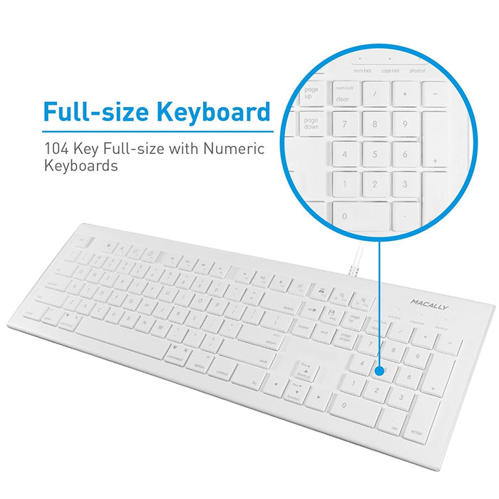 Macally 104 key full - size USB Wired Keyboard and Mouse Combo - Macfixit Australia
