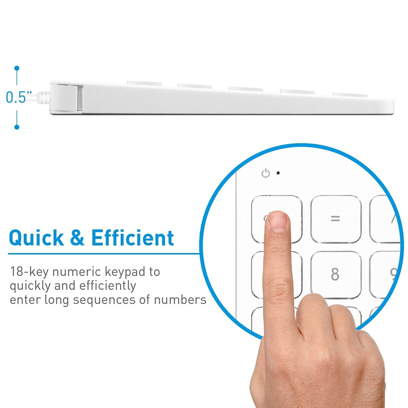 Macally 18 Key Numeric Keypad - White - Macfixit Australia