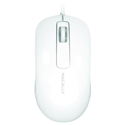 Macally 3 - Button Optical USB Wired Computer Mouse Compatible with PCs, Apple Macs, Desktops, Laptops - White - Macfixit Australia