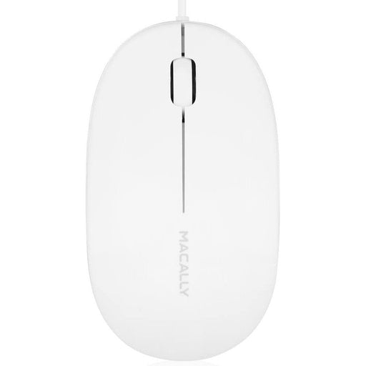 Macally 3 - Button Optical USB Wired Computer Mouse with 5 - Foot Cord, Compatible with PCs, Apple Macs, Desktops, Laptops - White (ICEMOUSE2) - Macfixit Australia