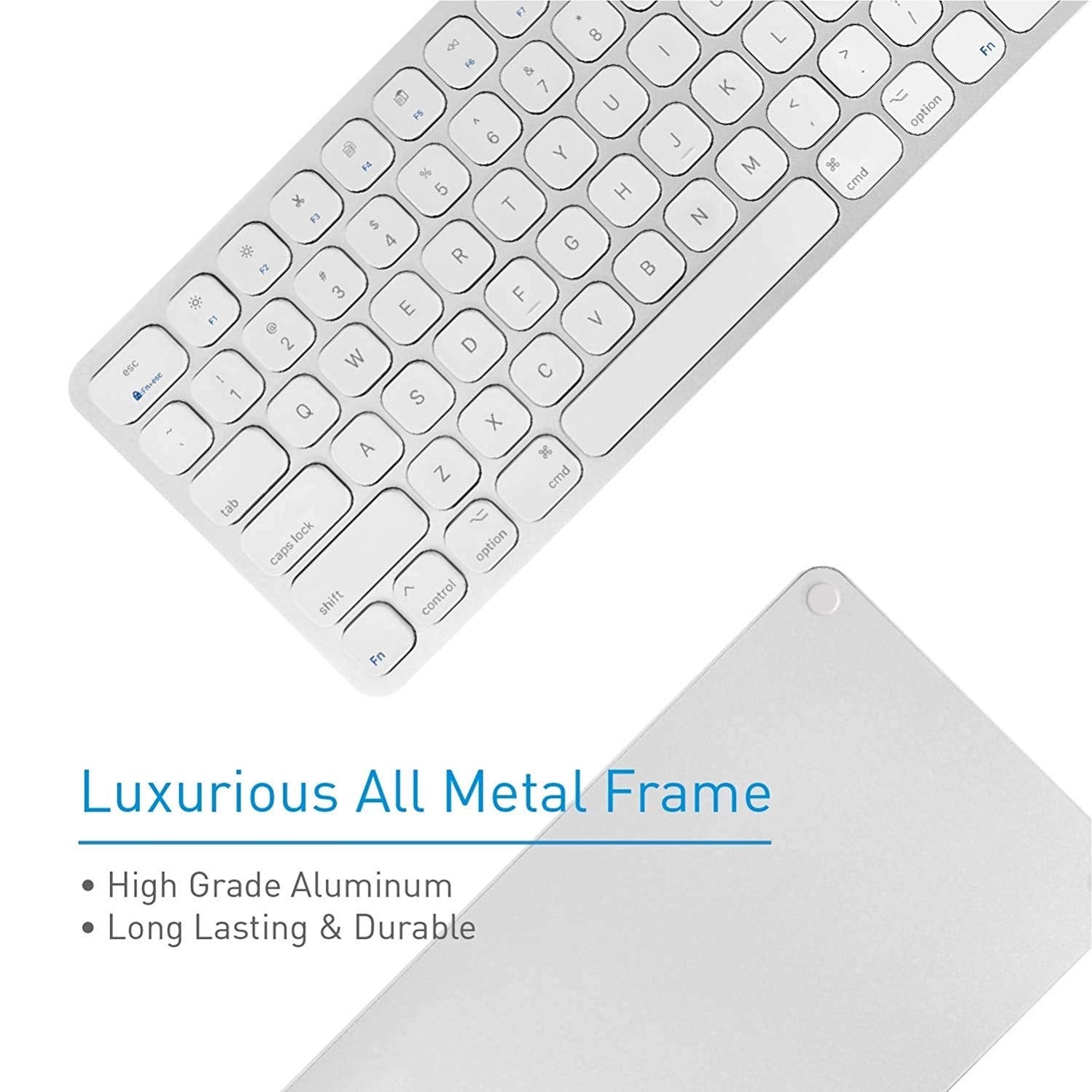 Macally Bluetooth Wireless Keyboard, Slim Full-Size Metal Frame ...
