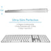 Macally Bluetooth Wireless Keyboard, Slim Full - Size Metal Frame & Extended Numeric Keypad - Silver - Macfixit Australia