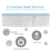 Macally Bluetooth Wireless Keyboard, Slim Full - Size Metal Frame & Extended Numeric Keypad - Silver - Macfixit Australia