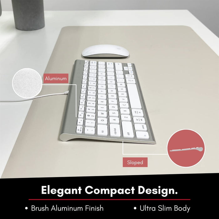 Macally Compact Brushed Metal USB Wired Keyboard for Mac and PC - Macfixit Australia