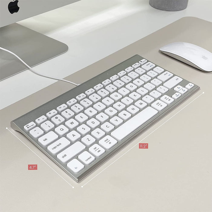 Macally Compact Brushed Metal USB Wired Keyboard for Mac and PC - Macfixit Australia