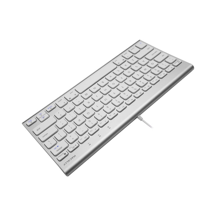 Macally Compact Brushed Metal USB Wired Keyboard for Mac and PC - Macfixit Australia