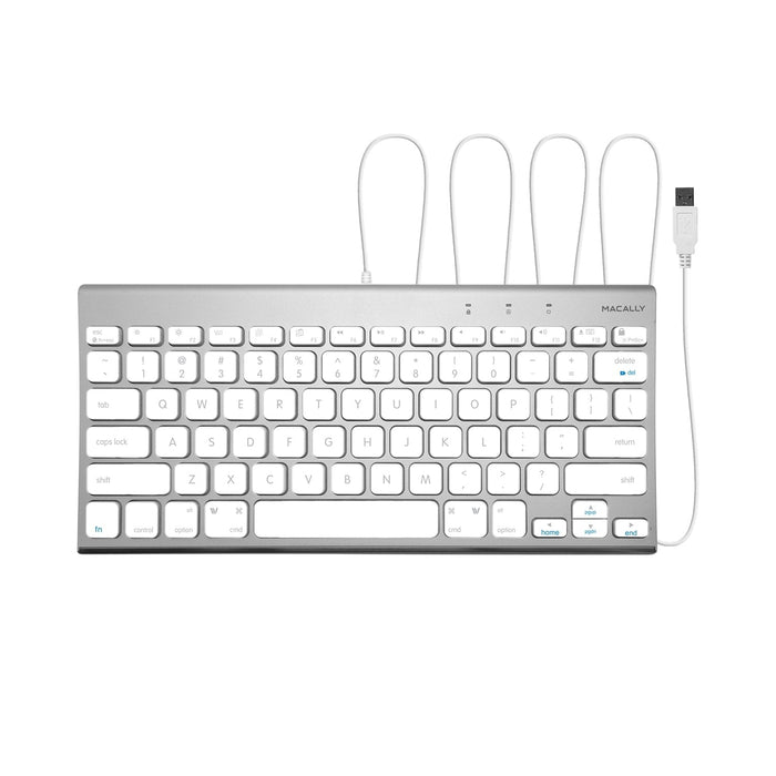 Macally Compact Brushed Metal USB Wired Keyboard for Mac and PC - Macfixit Australia