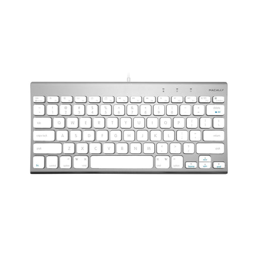 Macally Compact Brushed Metal USB Wired Keyboard for Mac and PC - Macfixit Australia