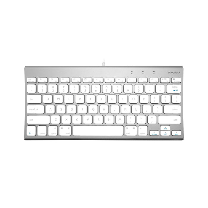Macally Compact Brushed Metal USB Wired Keyboard for Mac and PC - Macfixit Australia